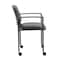 Boss Square Back Diamond Stacking Chair with Arm In Black Caressoft B9503R-CS - alternate 3